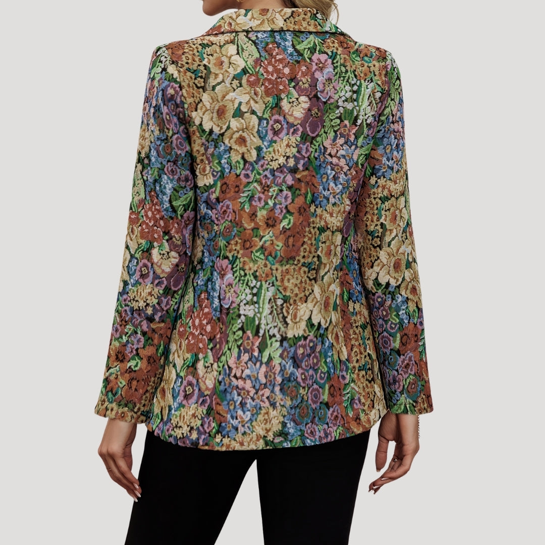Damska marynarka w kwiaty – styl vintage – widok produktu 5 | Ionotix