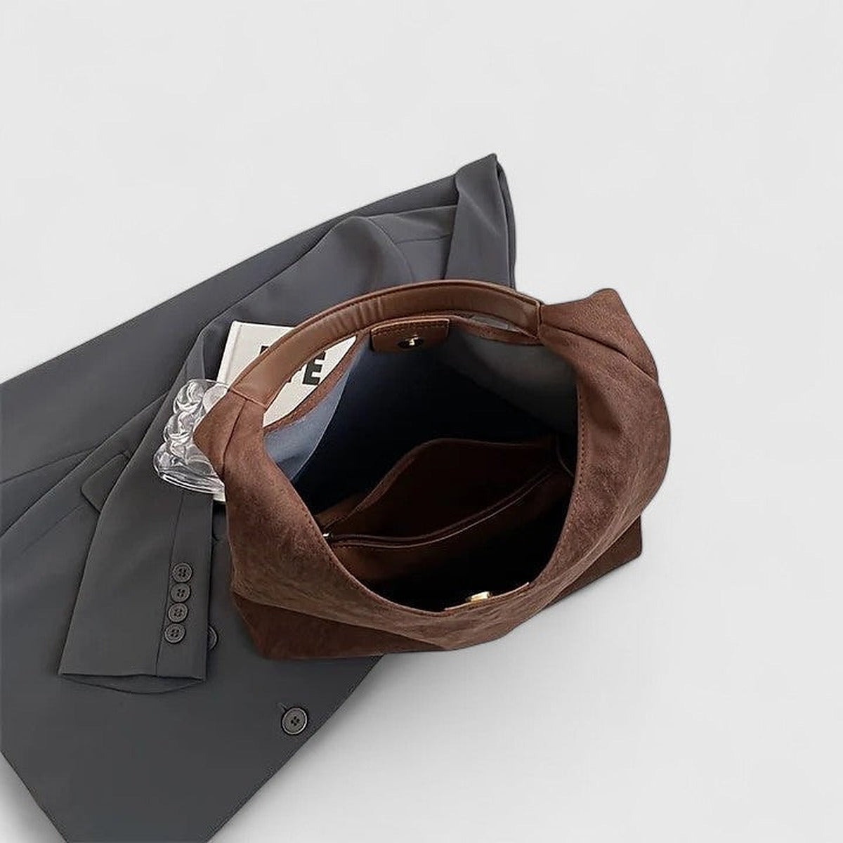 Damska torba hobo na ramię z zatrzaskiem i kieszenią - widok produktu 7 | Ionotix