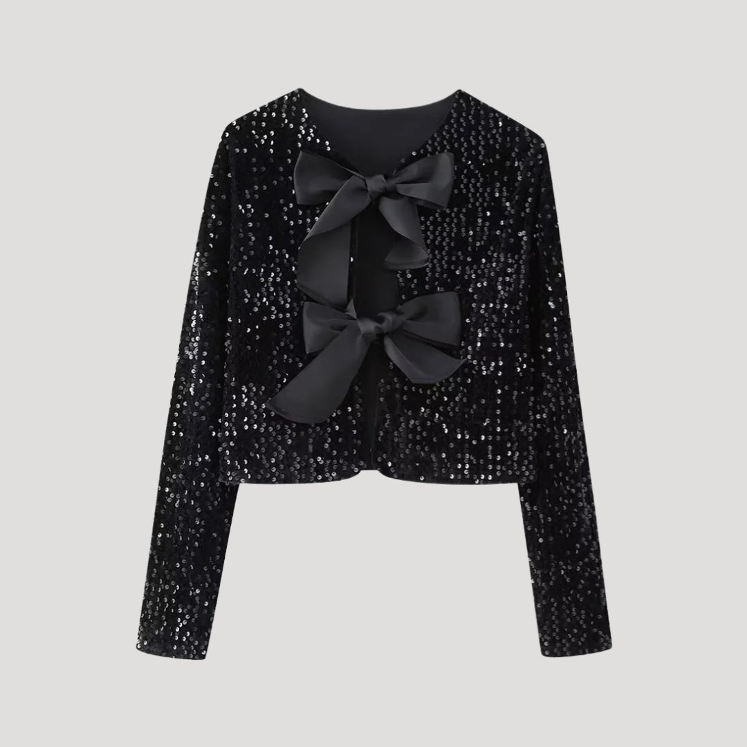 Damski kardigan z cekinami – stylowy wieczorowy design – widok produktu 2 | Ionotix