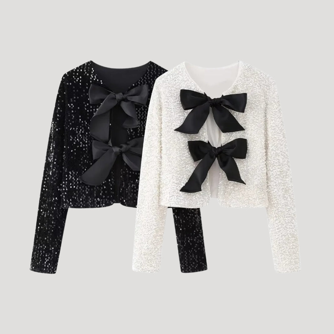 Damski kardigan z cekinami – stylowy wieczorowy design – widok produktu 3 | Ionotix