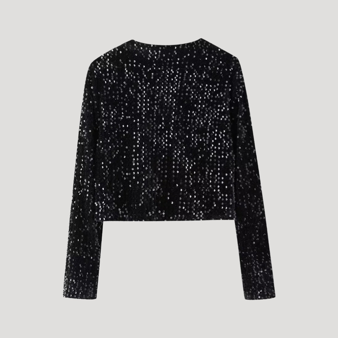 Damski kardigan z cekinami – stylowy wieczorowy design – widok produktu 5 | Ionotix
