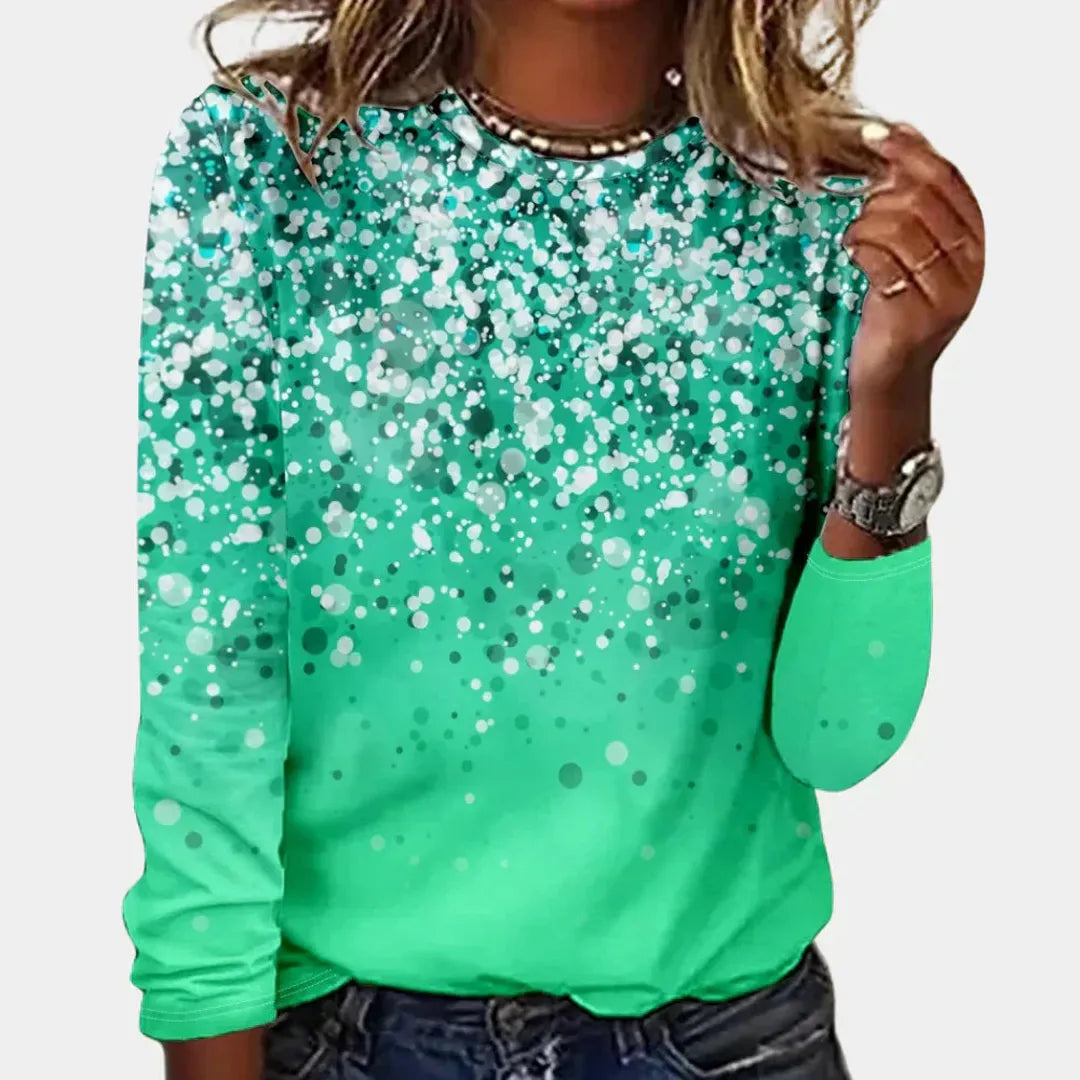 Damski sweter z efektem glamour – stylowy zimowy design – widok produktu 2 | Ionotix
