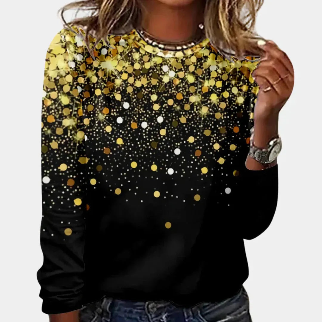 Damski sweter z efektem glamour – stylowy zimowy design – widok produktu 3 | Ionotix