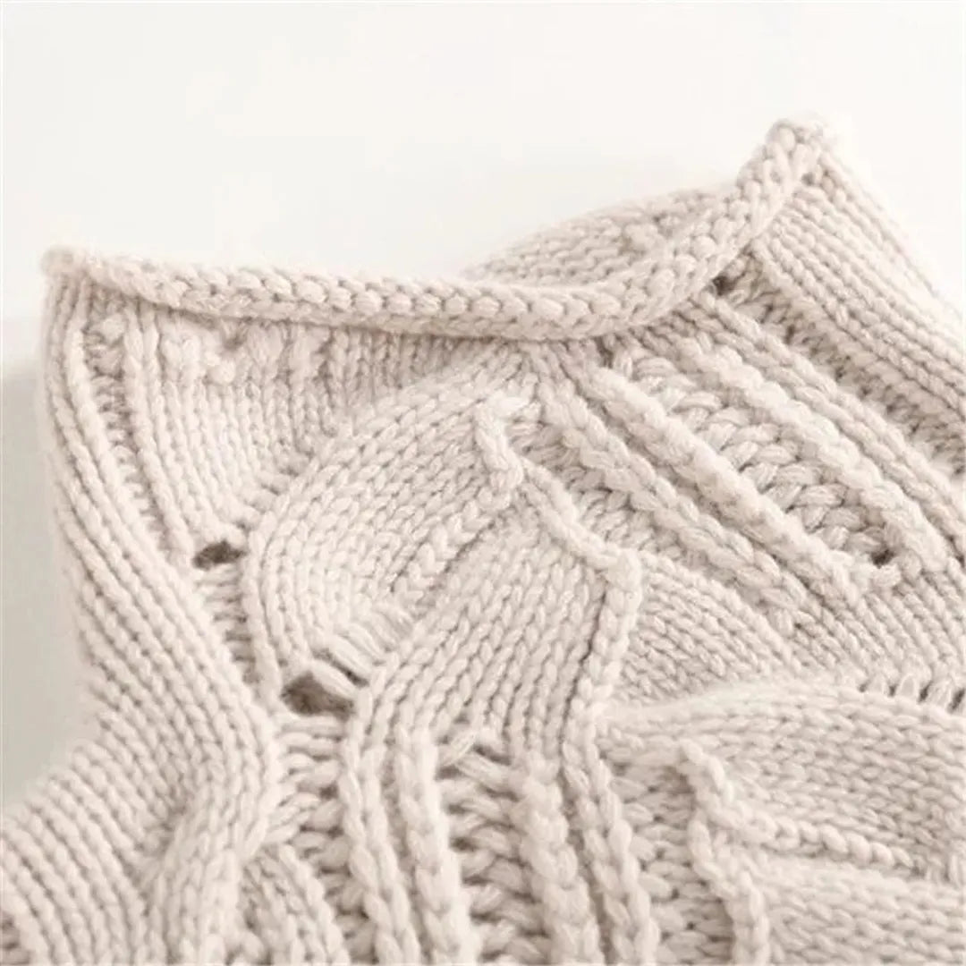 Damski sweter z golfem z dzianiny premium o luźnym kroju – widok produktu 2 | Ionotix