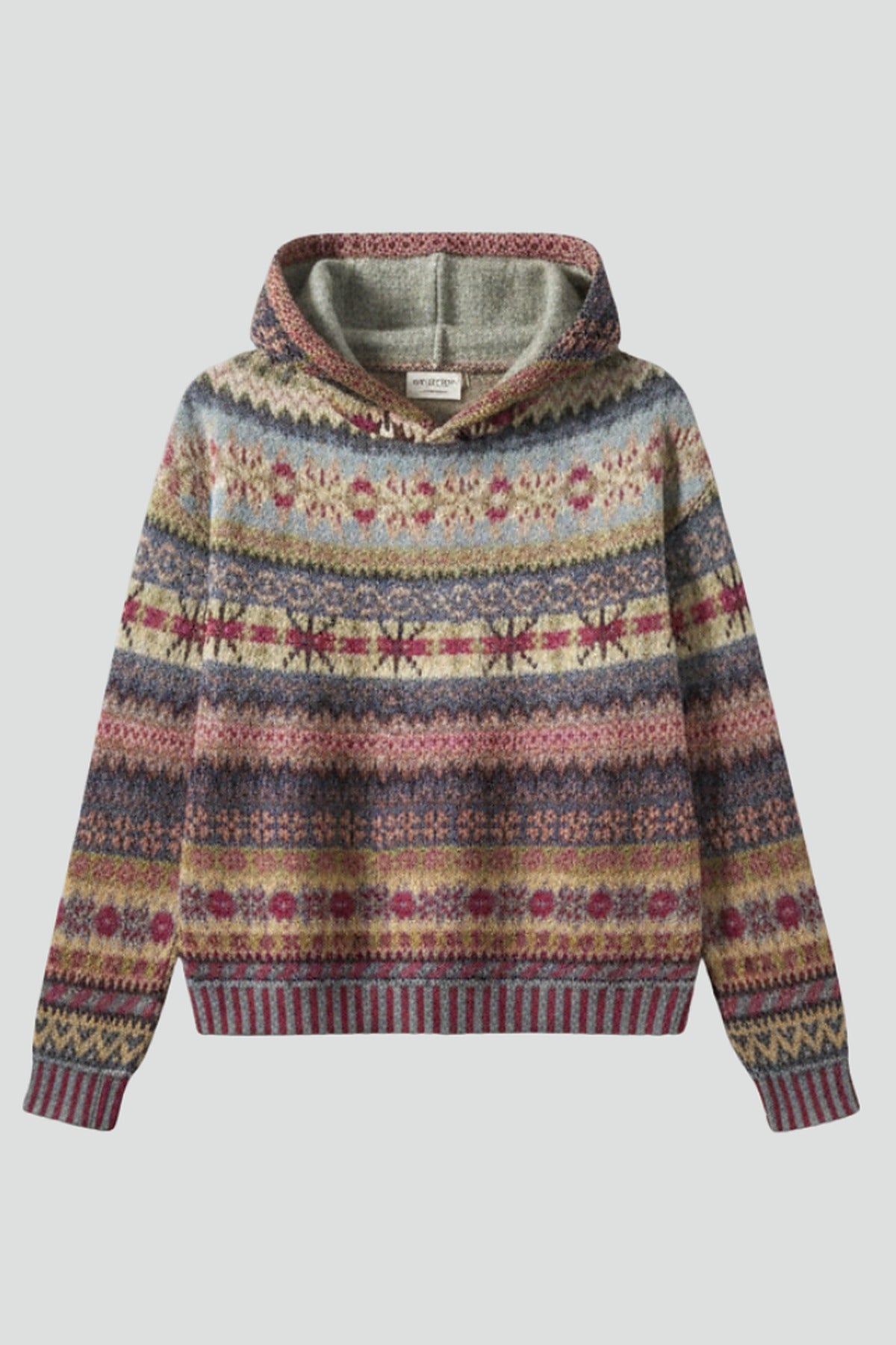 Damski sweter z kapturem i norweskim wzorem - widok produktu 1 | Ionotix