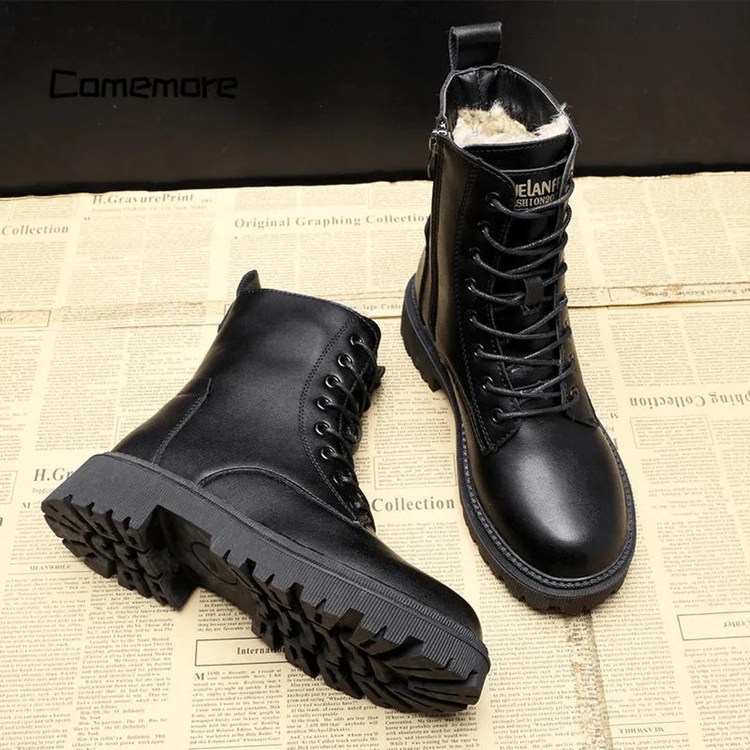 Damskie Czarne Ocieplane Zimowe Buty – Sznurowane – widok produktu 2 | Ionotix