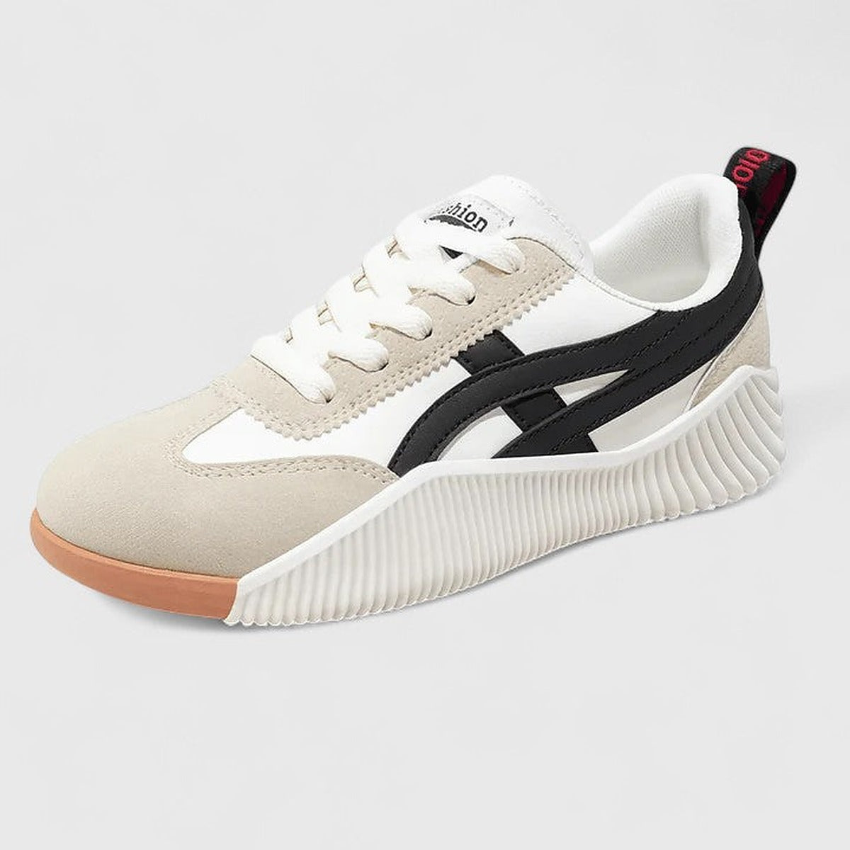 Damskie sznurowane sneakersy na grubej amortyzującej podeszwie - widok produktu 4 | Ionotix