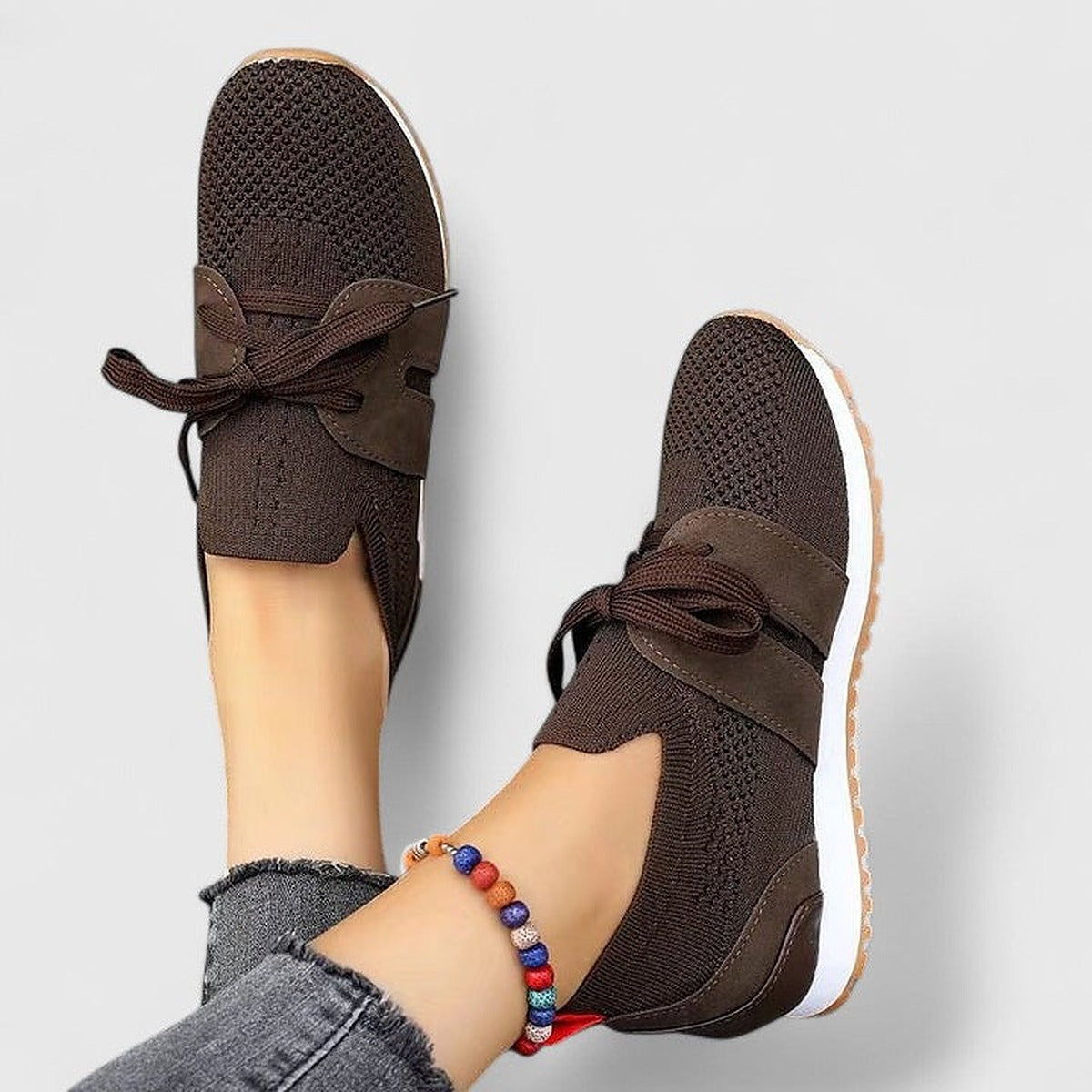 Damskie wsuwane sneakersy z siateczki na gumowej podeszwie - widok produktu 5 | Ionotix