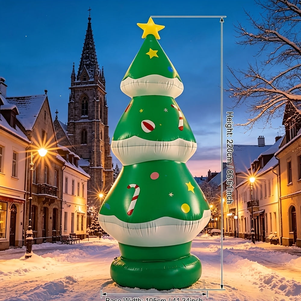 Dmuchana choinka 220 cm - wolnostojąca dekoracja świąteczna z PVC do ogrodu i domu - widok produktu 4 | Ionotix