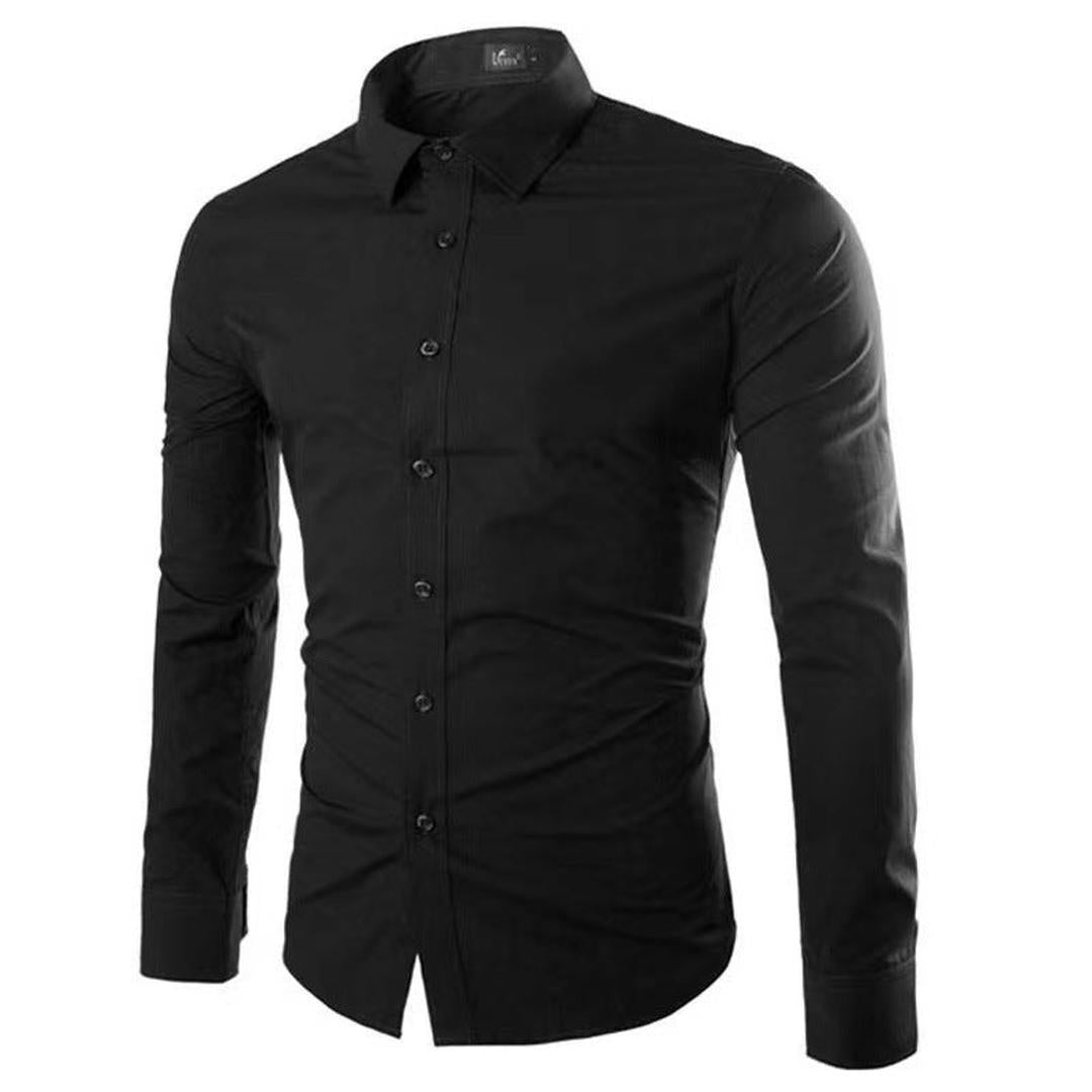 Dopasowana Koszula Zapinana Na Guziki Z Długim Rękawem – Koszula Slim Fit – widok produktu 11 | Ionotix