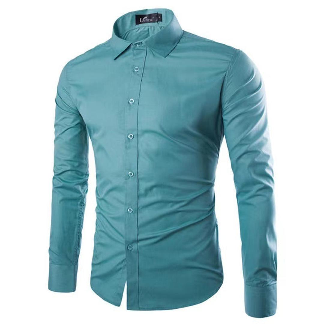Dopasowana Koszula Zapinana Na Guziki Z Długim Rękawem – Koszula Slim Fit – widok produktu 13 | Ionotix