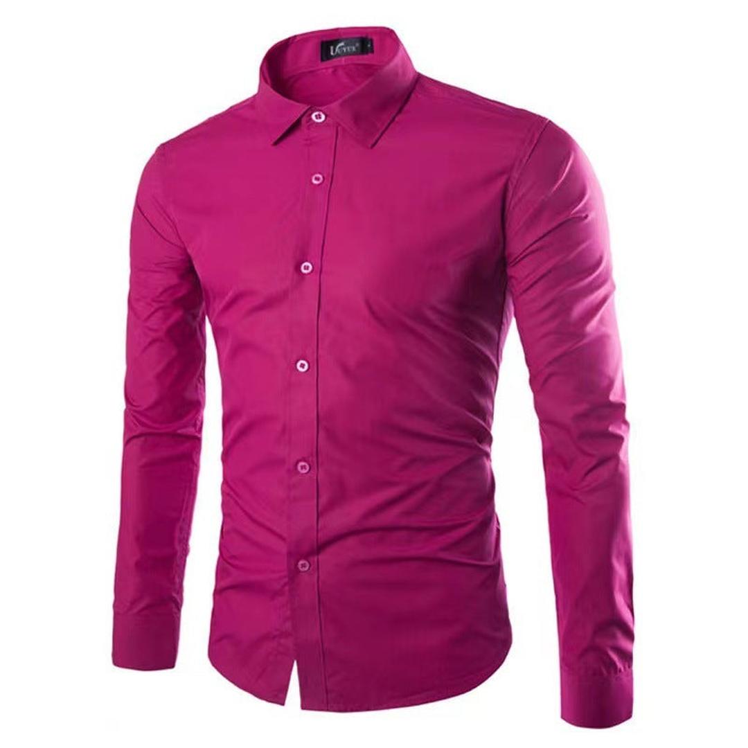 Dopasowana Koszula Zapinana Na Guziki Z Długim Rękawem – Koszula Slim Fit – widok produktu 19 | Ionotix