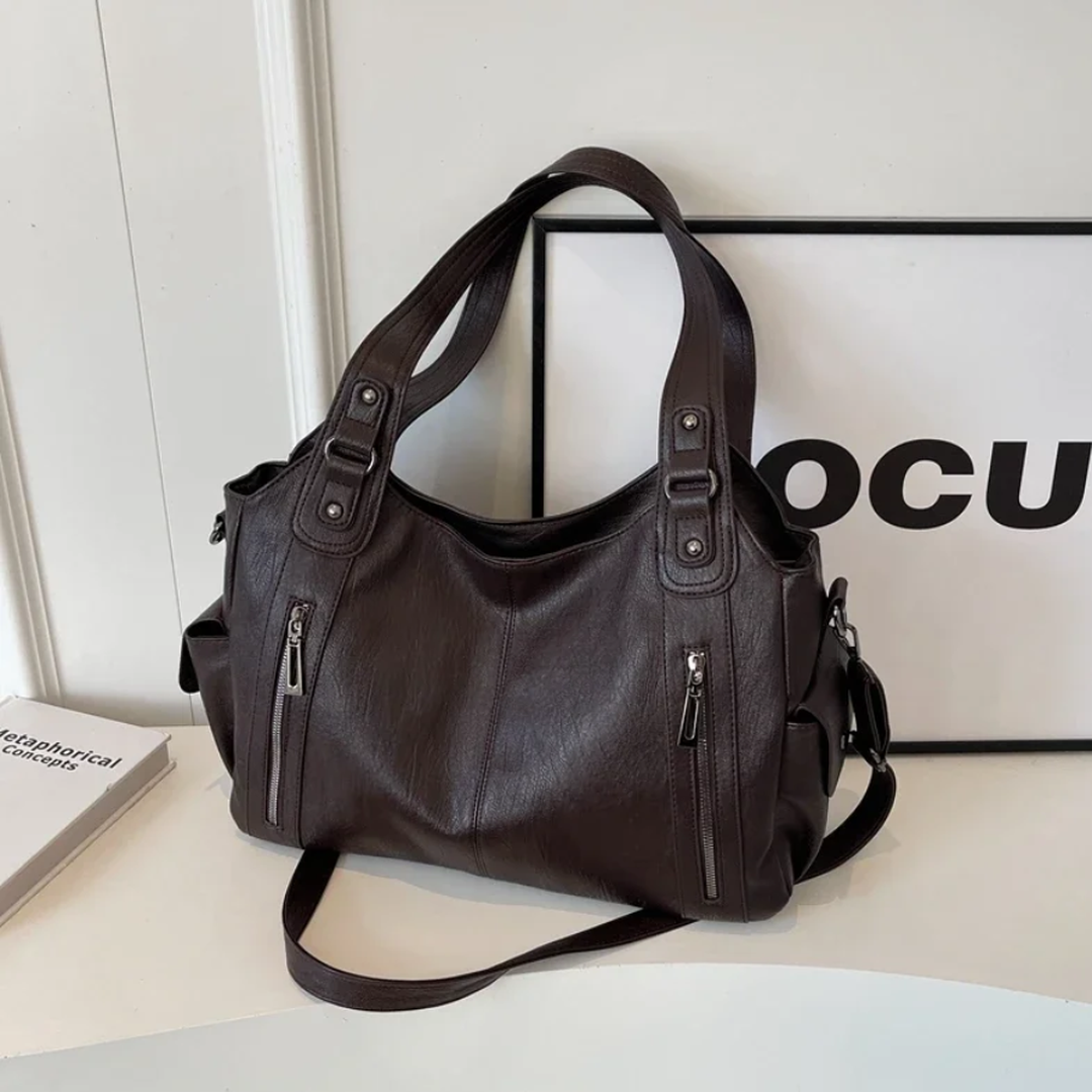 Duża Skórzana Torba Crossbody Na Ramię – Pojemna Torba – widok produktu 3 | Ionotix