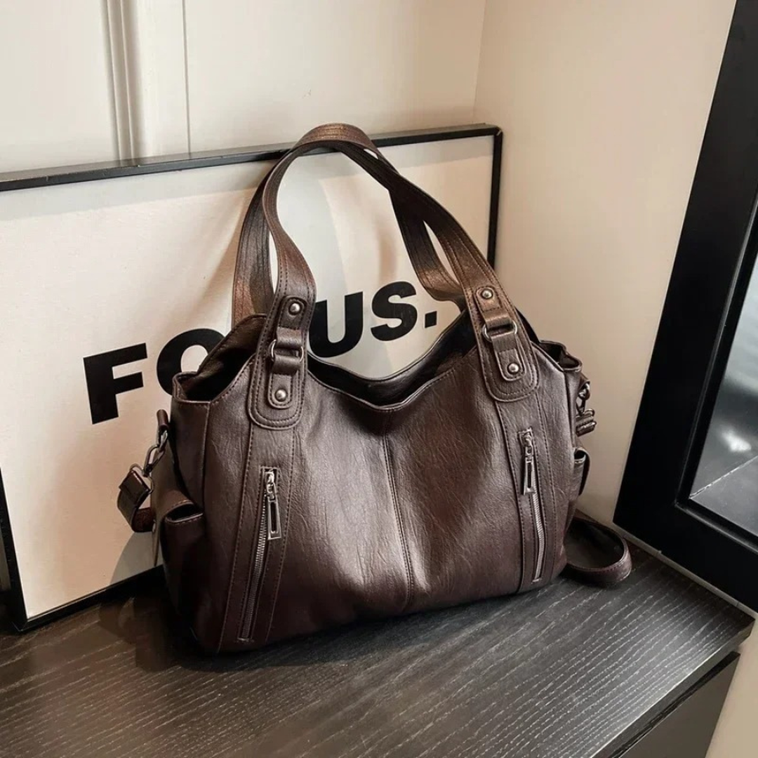 Duża Skórzana Torba Crossbody Na Ramię – Pojemna Torba – widok produktu 4 | Ionotix