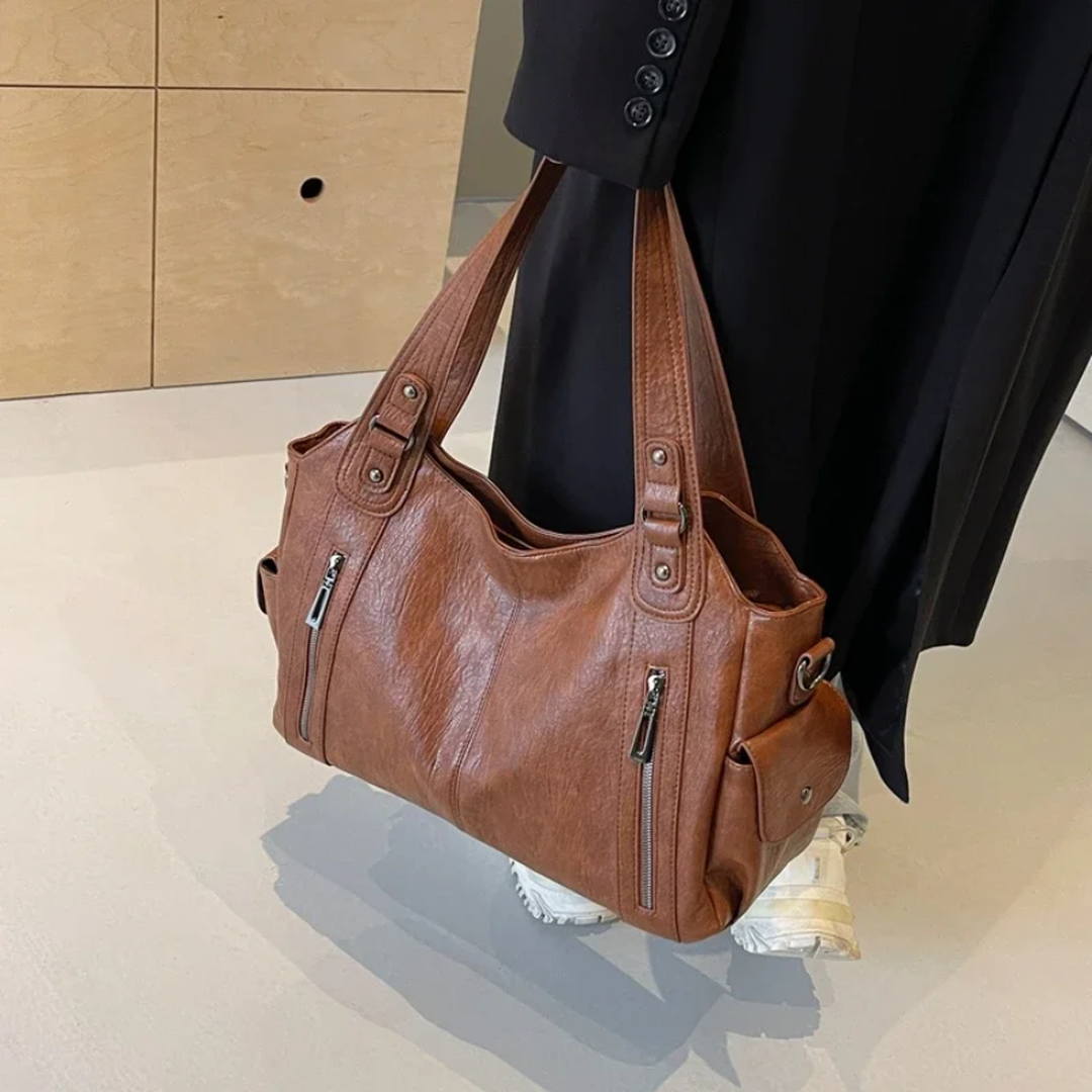 Duża Skórzana Torba Crossbody Na Ramię – Pojemna Torba – widok produktu 5 | Ionotix