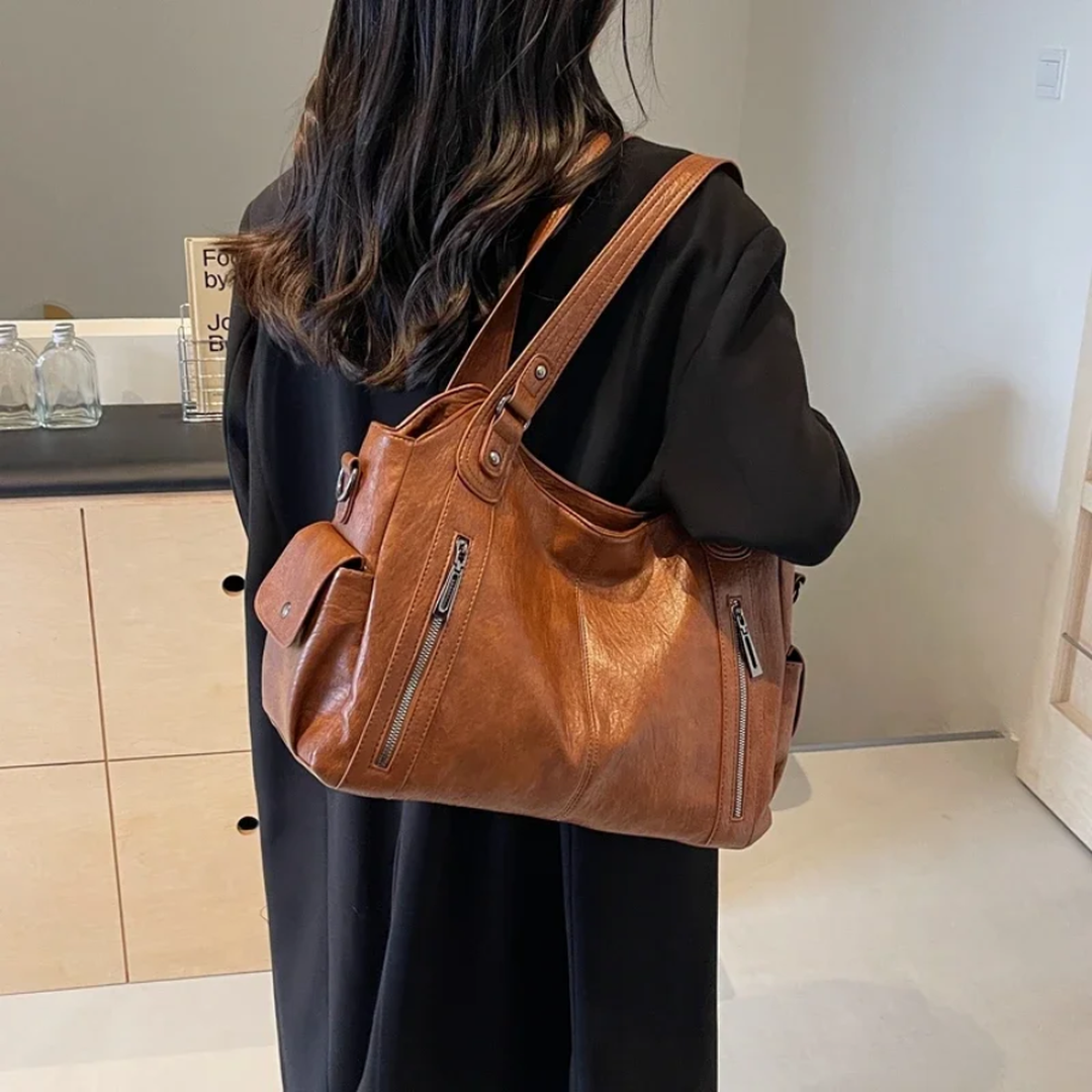Duża Skórzana Torba Crossbody Na Ramię – Pojemna Torba – widok produktu 6 | Ionotix