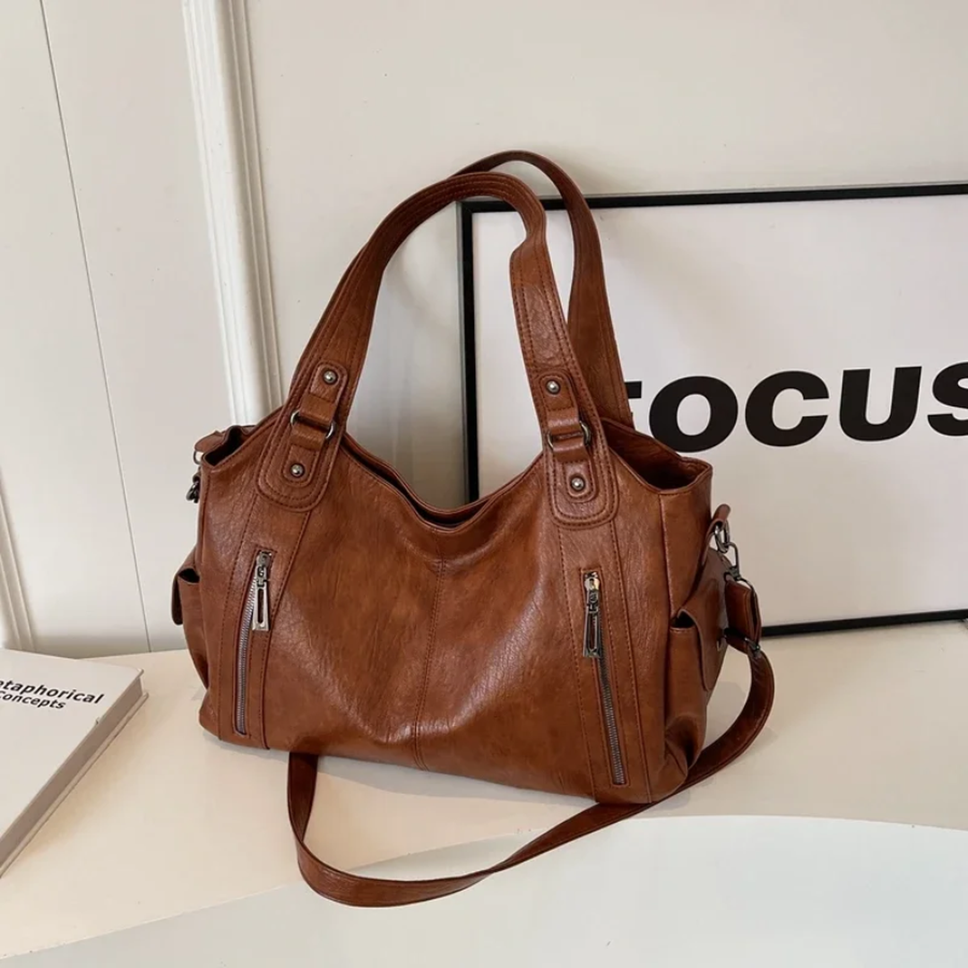 Duża Skórzana Torba Crossbody Na Ramię – Pojemna Torba – widok produktu 8 | Ionotix