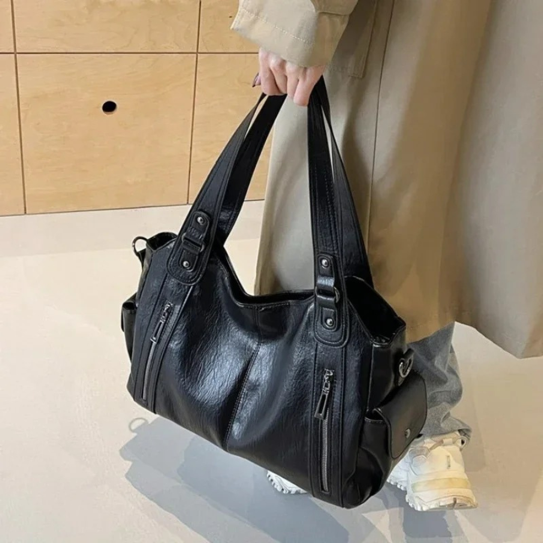 Duża Skórzana Torba Crossbody Na Ramię – Pojemna Torba – widok produktu 9 | Ionotix