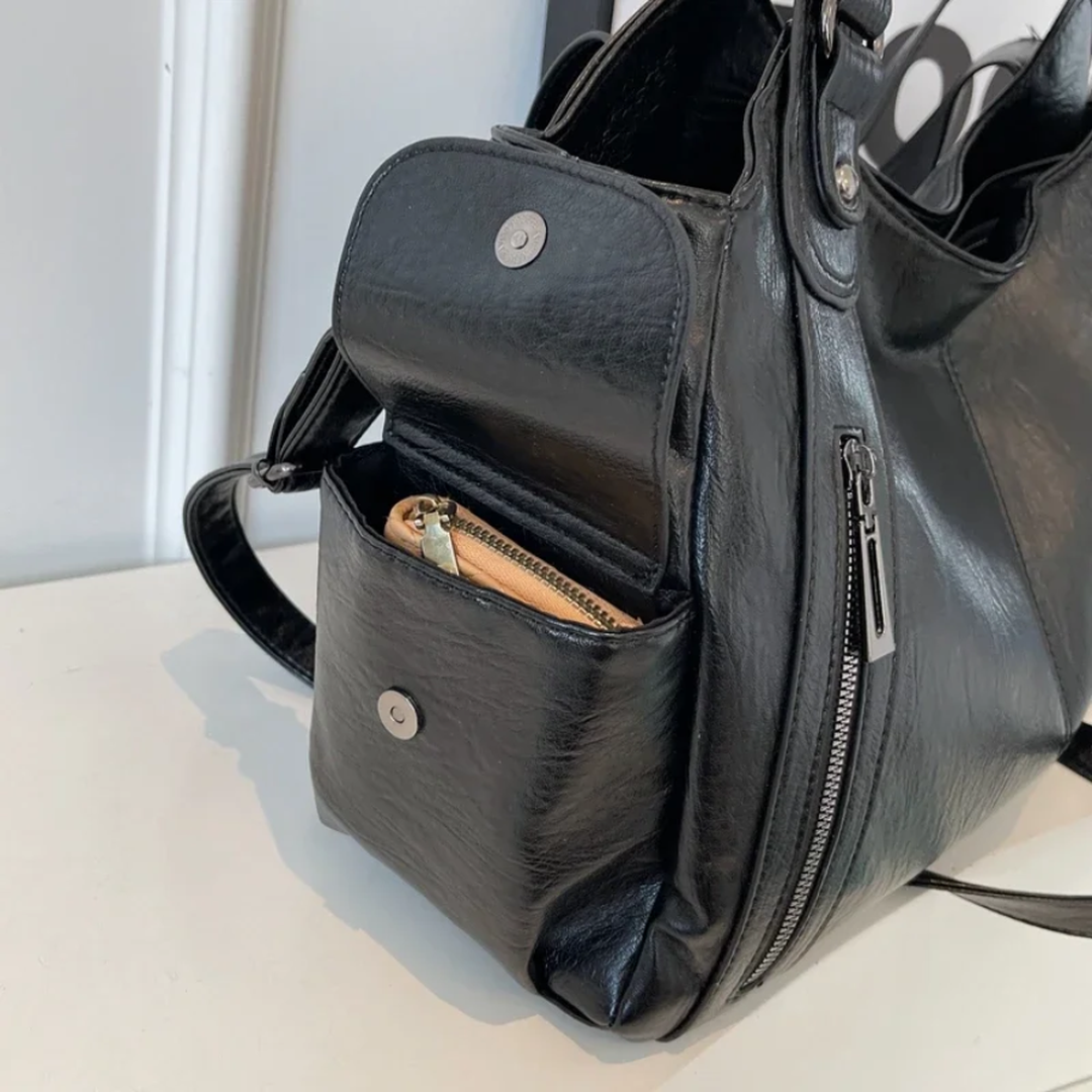 Duża Skórzana Torba Crossbody Na Ramię – Pojemna Torba – widok produktu 17 | Ionotix
