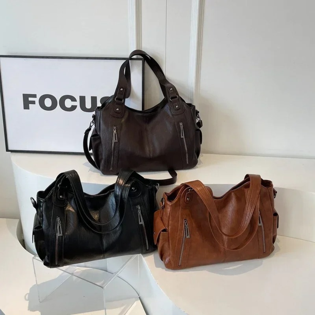 Duża Skórzana Torba Crossbody Na Ramię – Pojemna Torba – widok produktu 18 | Ionotix