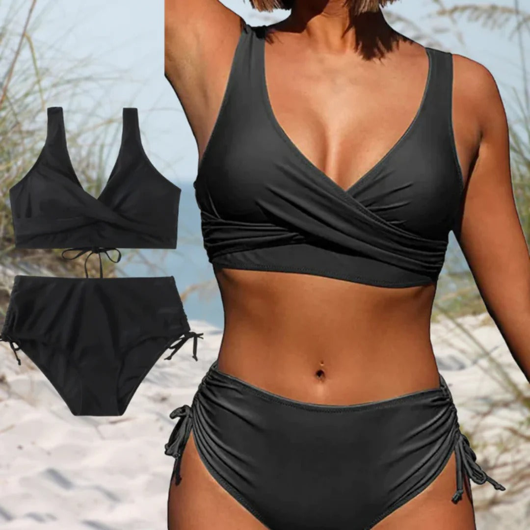 Dwuczęściowy zestaw bikini z wiązanym dołem po bokach – widok produktu 1 | Ionotix