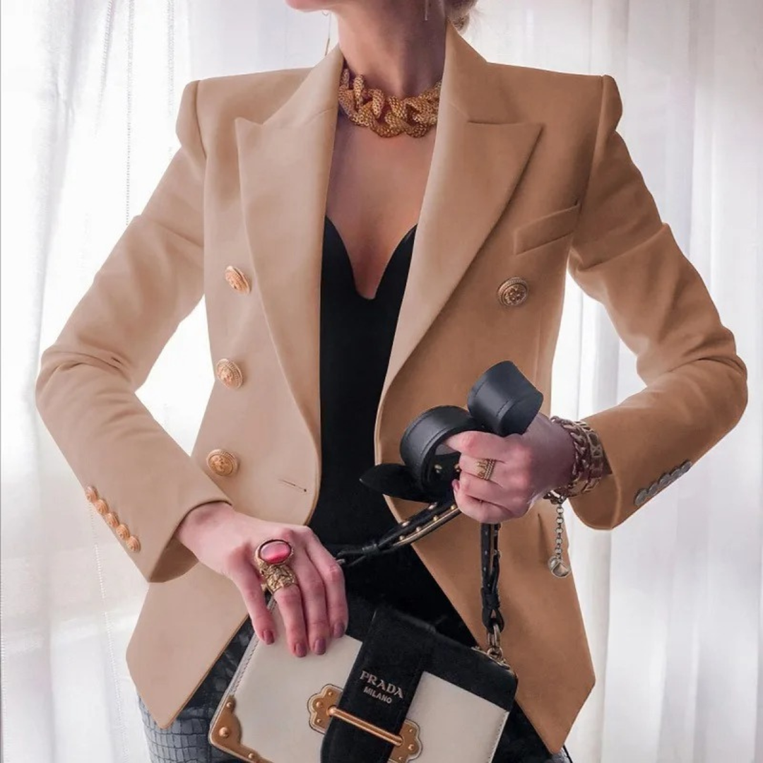 Dwurzędowa marynarka w stylu vintage o dopasowanym kroju – widok produktu 6 | Ionotix