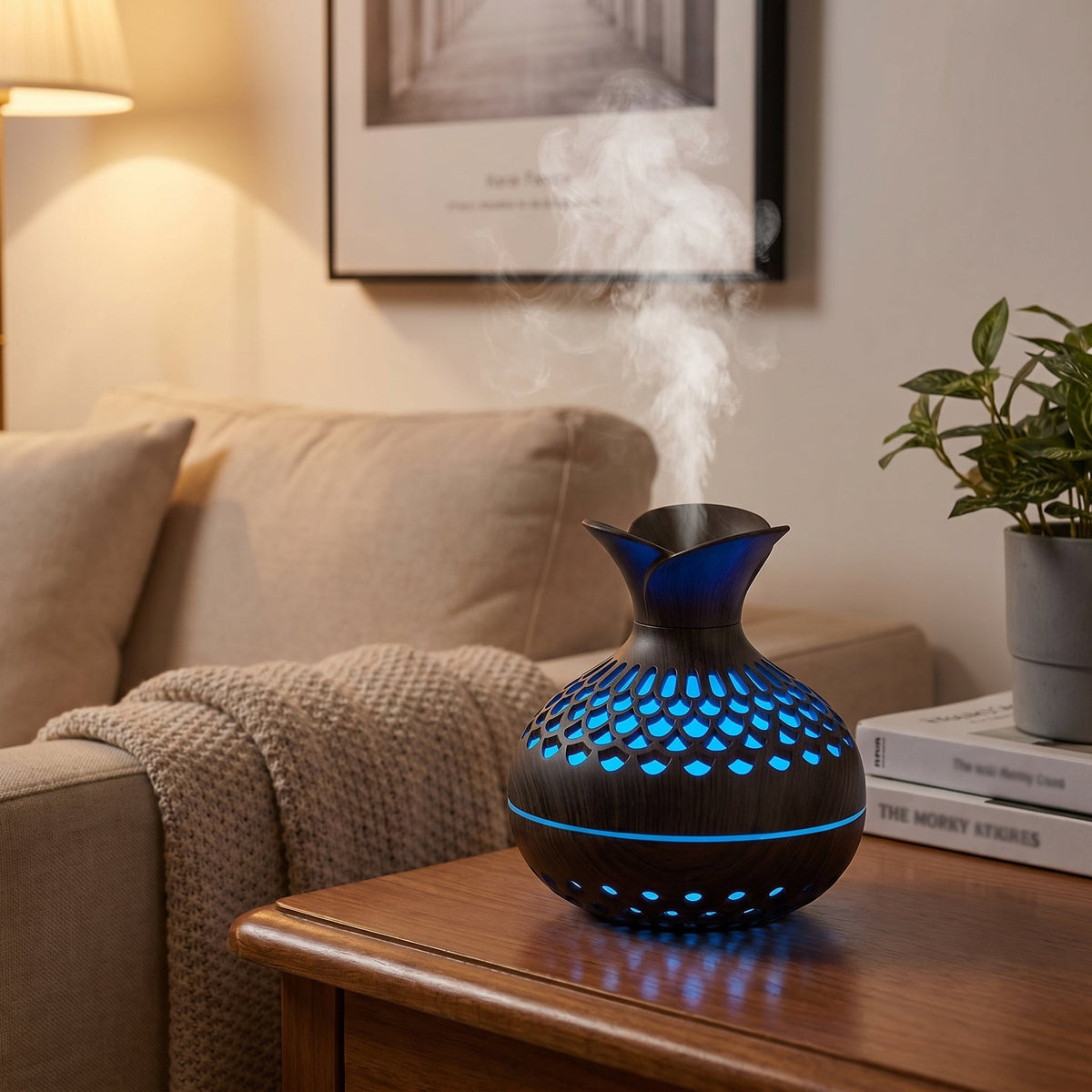 Dyfuzor zapachowy z podświetleniem LED - nawilżacz w formie wazonu – widok produktu 4 | Ionotix