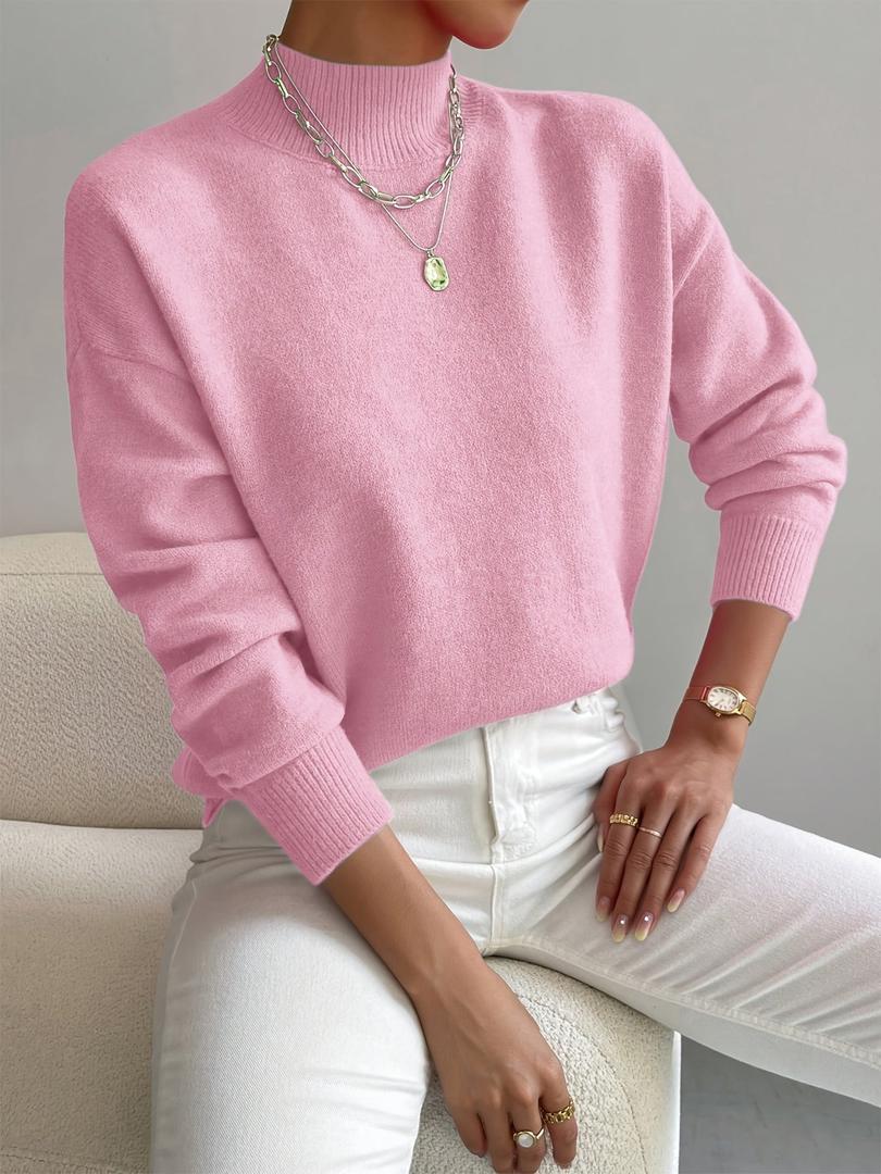 Dzianinowy sweter z półgolfem i długim rękawem – widok produktu 3 | Ionotix