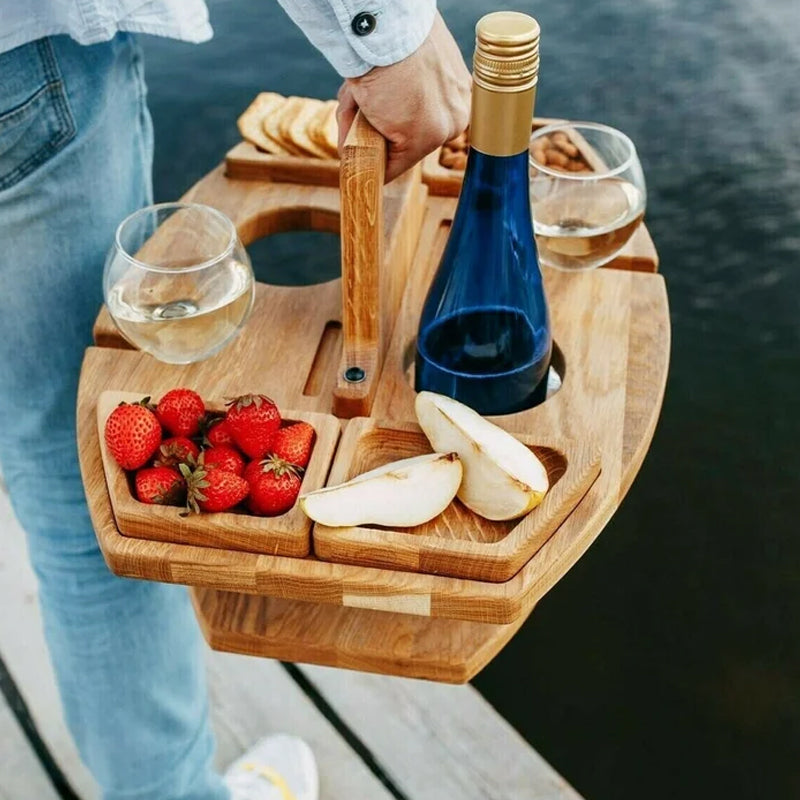Elegancki piknikowy stolik z sosnowego drewna – kompaktowy i wszechstronny – widok produktu 4 | Ionotix