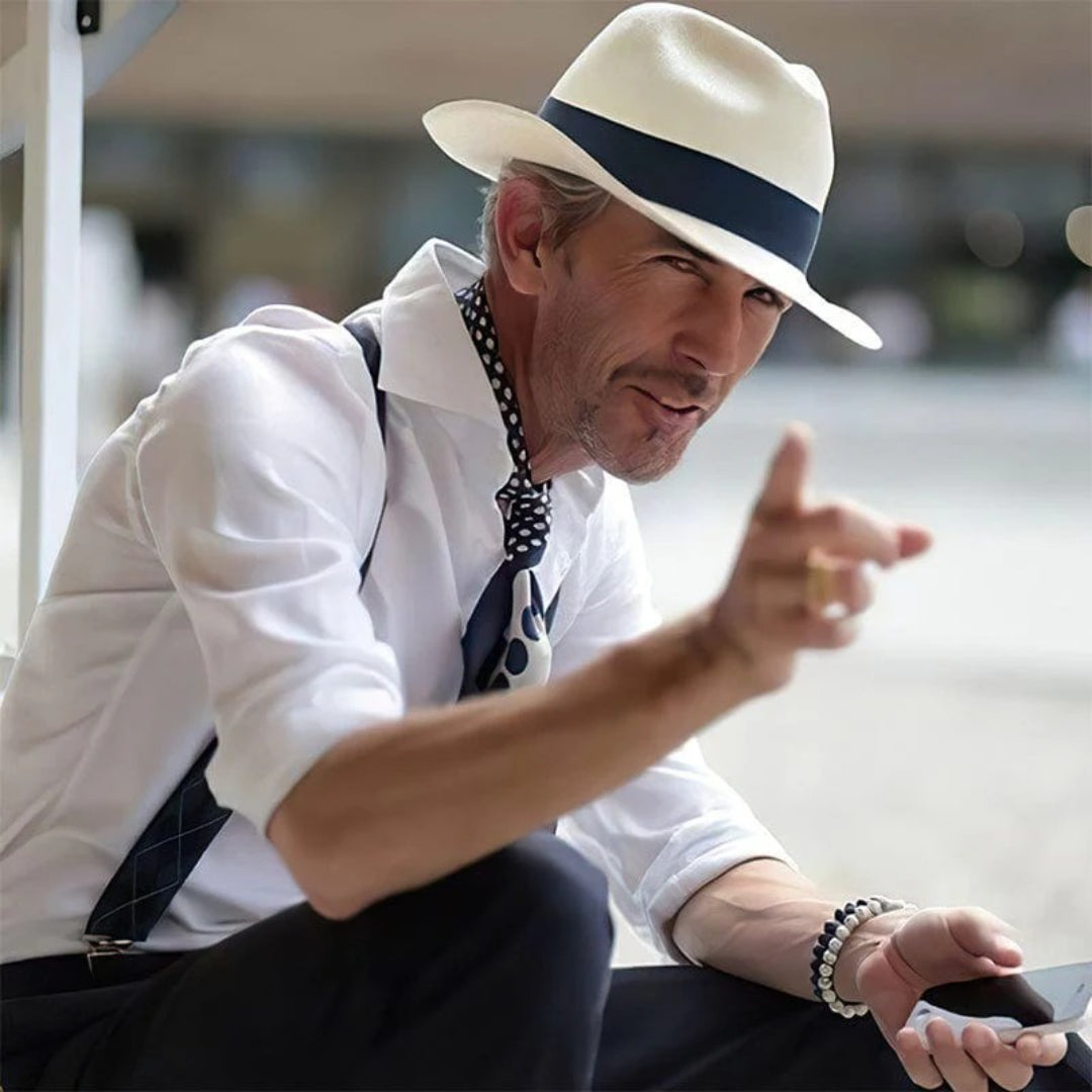 Filcowy kapelusz fedora z kontrastową opaską – widok produktu 1 | Ionotix