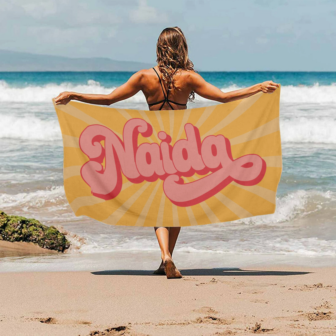 Frottella – ręcznik plażowy z imieniem – Haft vintage – widok produktu 3 | Ionotix