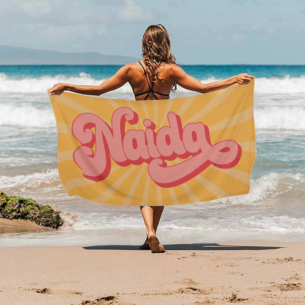 Frottella – ręcznik plażowy z imieniem – Haft vintage – widok produktu 3 | Ionotix