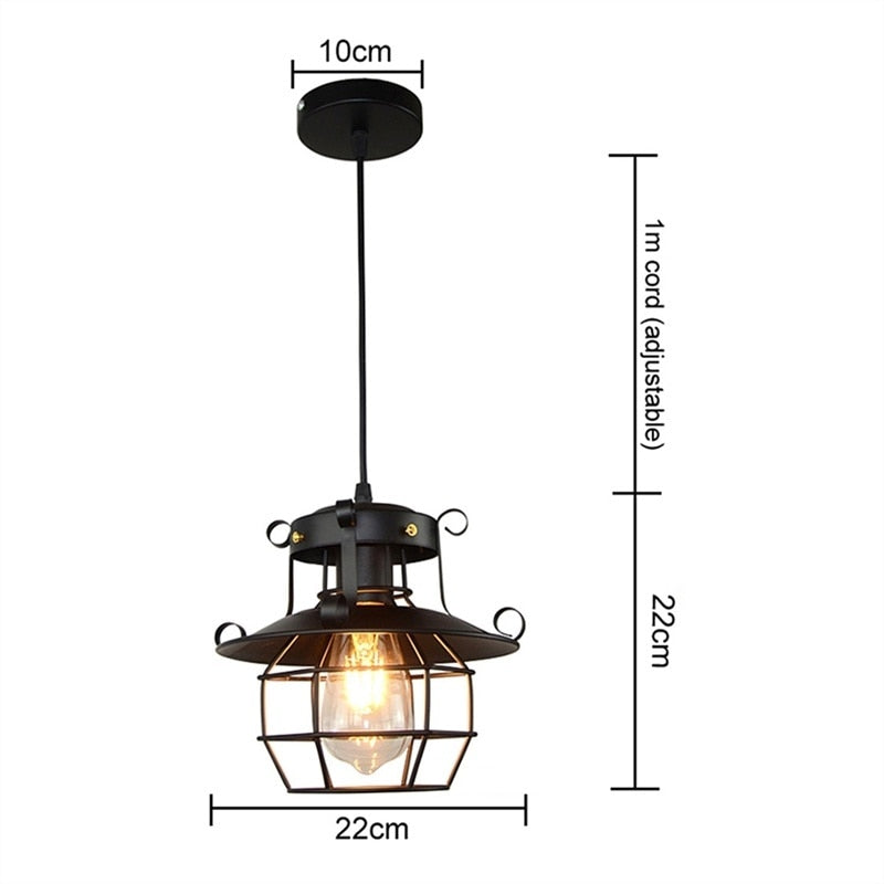Industrialna lampa sufitowa w stylu loft – antyczne wykończenie – widok produktu 3 | Ionotix