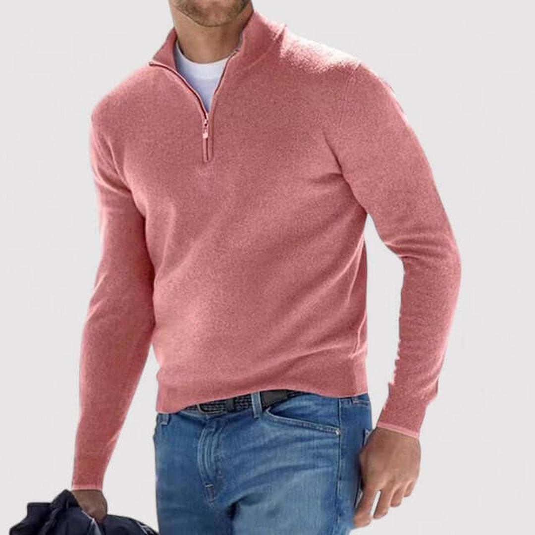 Kaszmirowy dzianinowy sweter z zamkiem – widok produktu 3 | Ionotix