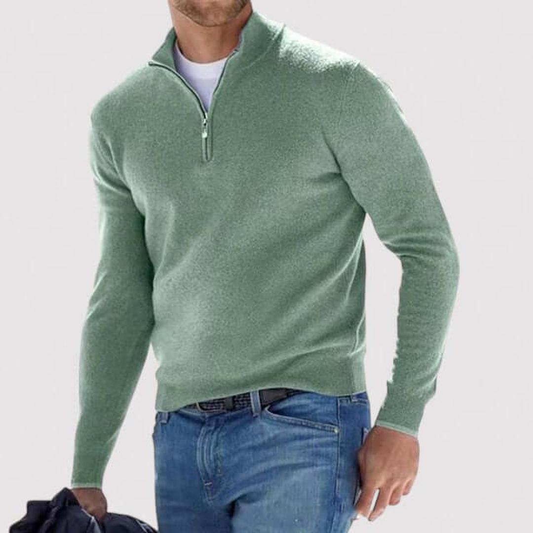Kaszmirowy dzianinowy sweter z zamkiem – widok produktu 4 | Ionotix
