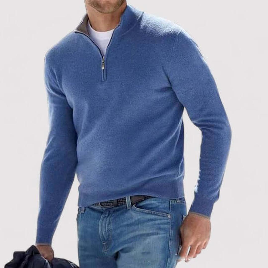 Kaszmirowy dzianinowy sweter z zamkiem – widok produktu 5 | Ionotix