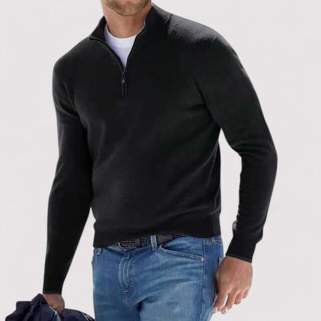 Kaszmirowy dzianinowy sweter z zamkiem – widok produktu 6 | Ionotix