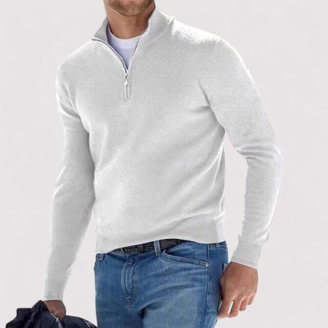 Kaszmirowy dzianinowy sweter z zamkiem – widok produktu 7 | Ionotix