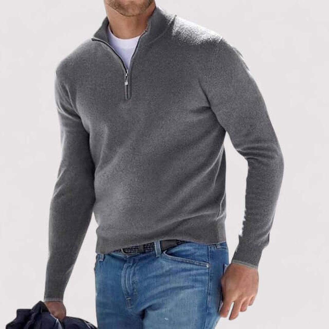 Kaszmirowy dzianinowy sweter z zamkiem – widok produktu 8 | Ionotix