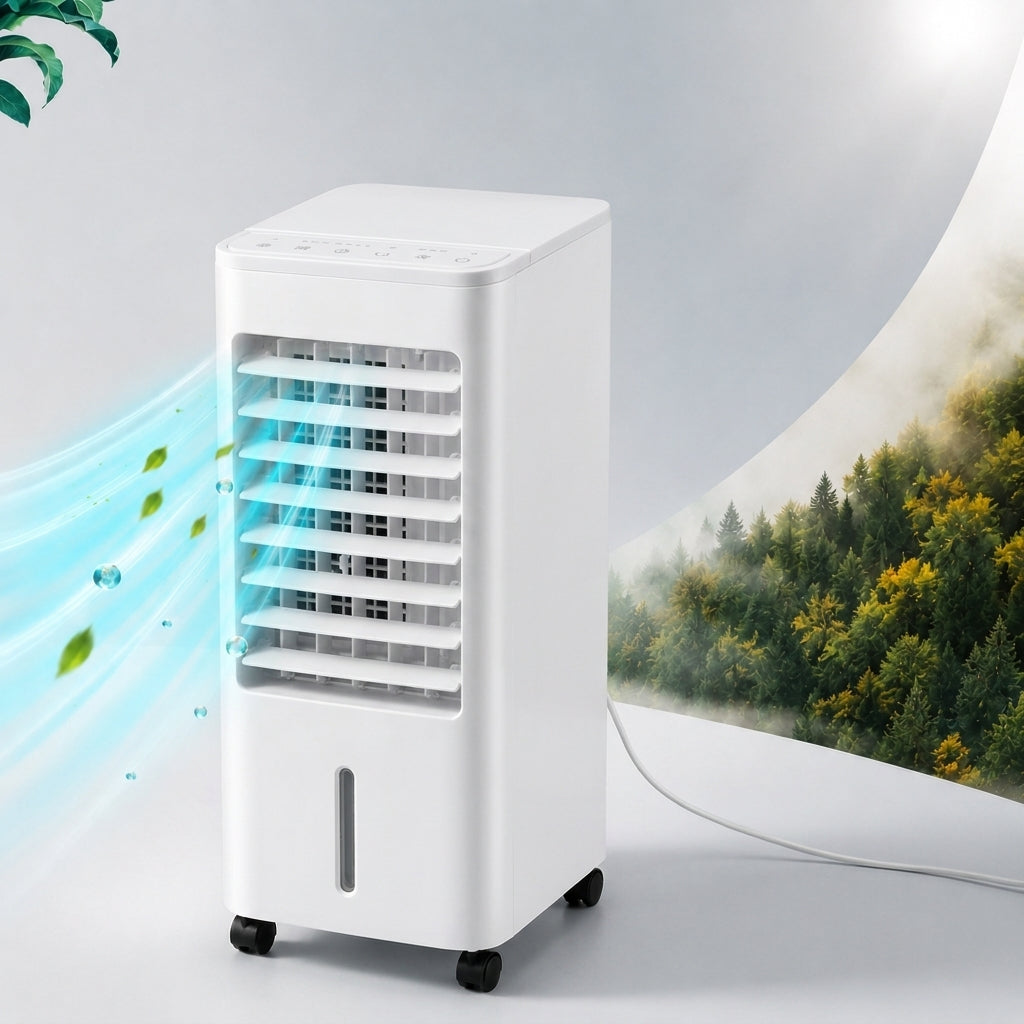 Klimator przenośny 3 w 1 – chłodzenie, wentylacja i nawilżanie powietrza – cichy – widok produktu 2 | Ionotix