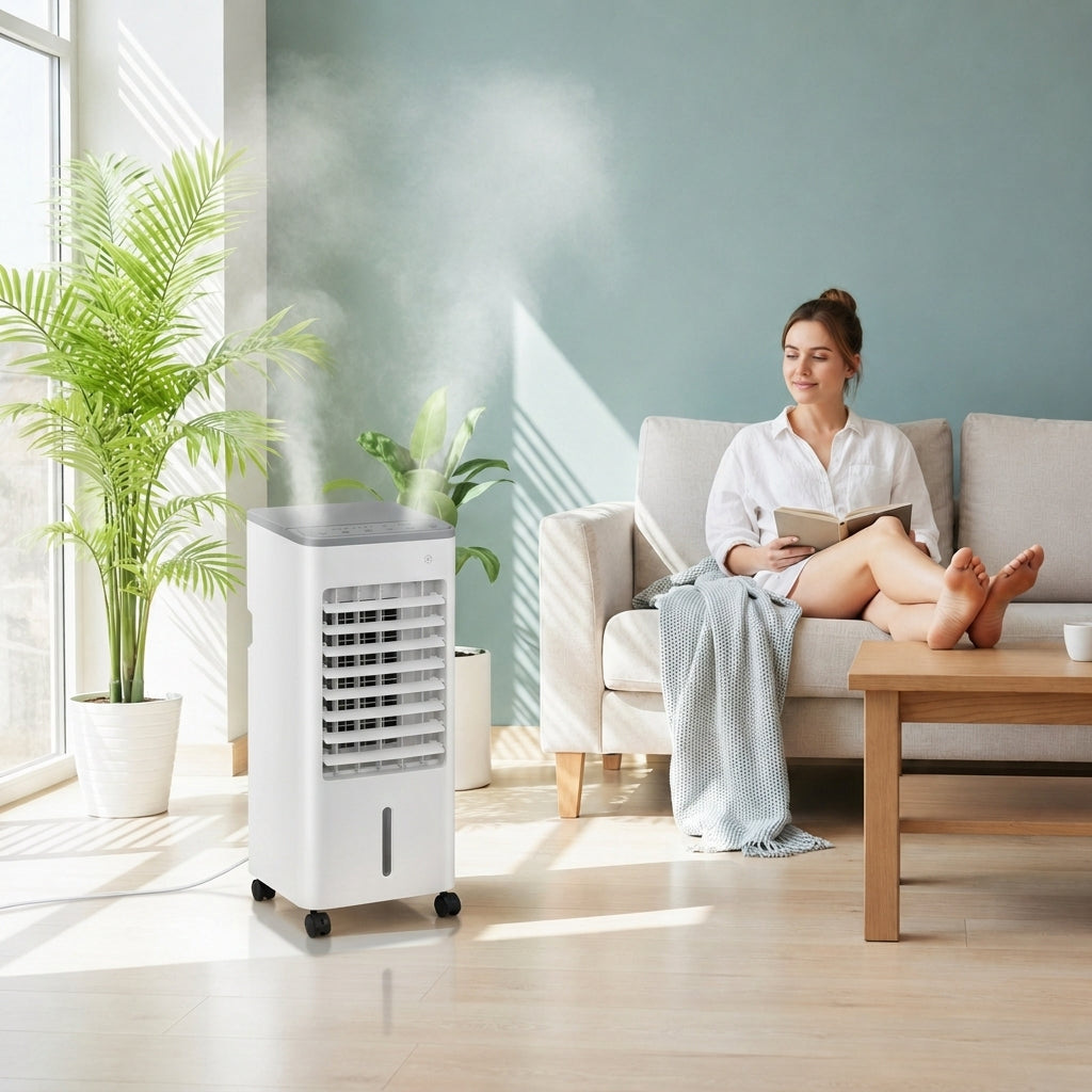 Klimator przenośny 3 w 1 – chłodzenie, wentylacja i nawilżanie powietrza – cichy – widok produktu 4 | Ionotix