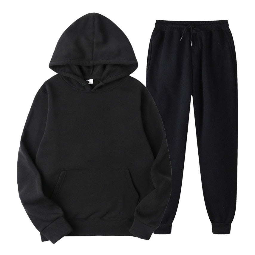 Komplet dresowy unisex z kapturem - kieszeń kangurka – widok produktu 1 | Ionotix
