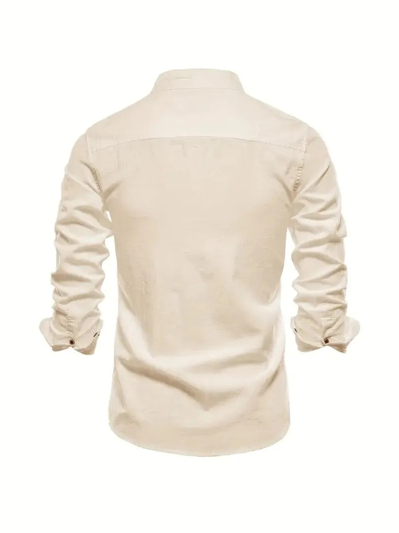 Koszula z długim rękawem i kołnierzykiem mandarynkowym – widok produktu 6 | Ionotix