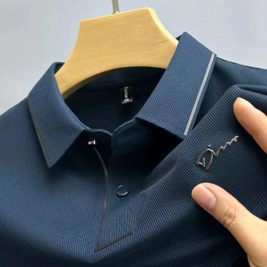 Koszulka polo z listwą guzikową i kontrastowym wykończeniem – widok produktu 5 | Ionotix