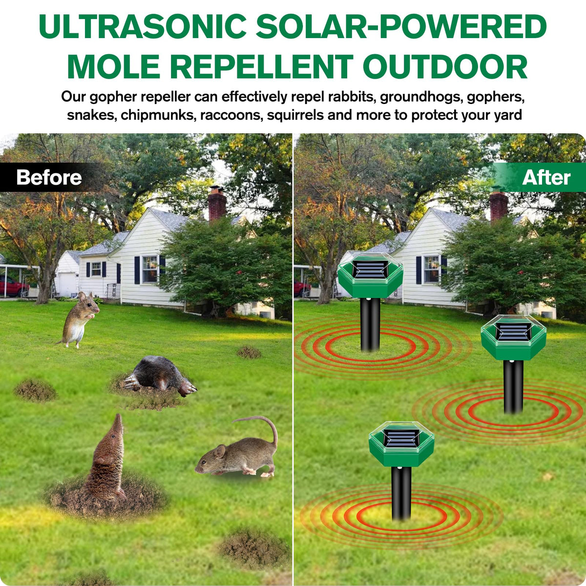 Kretello – solarny odstraszacz kretów – zestaw 4 szt. – widok produktu 6 | Ionotix