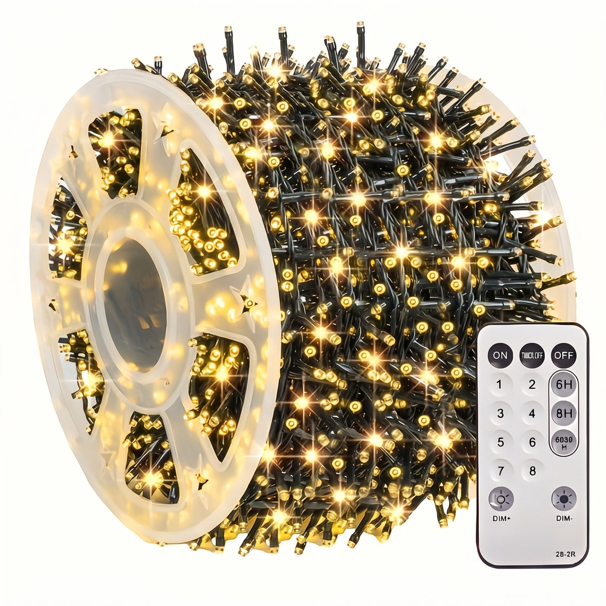 Lampki choinkowe 900 LED 90 m - 8 trybów, pilot z timerem, 4 poziomy jasności | zielony przewód - widok produktu 15 | Ionotix