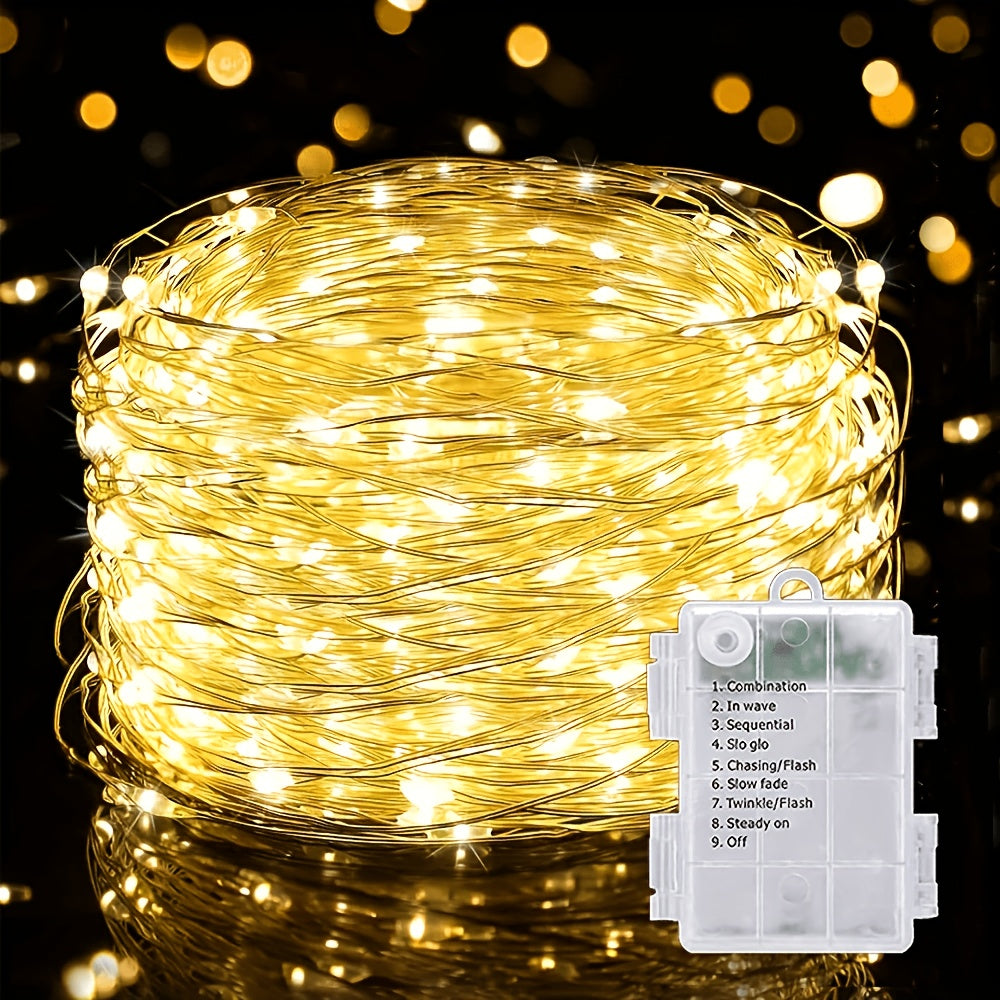 Lampki LED na drucie miedzianym 10-30 m - na baterie, 8 trybów świecenia | IP65 - widok produktu 1 | Ionotix