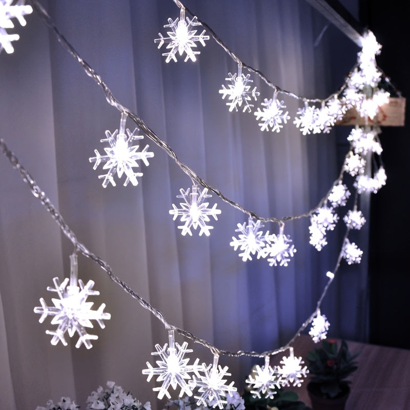 Lampki LED śnieżynki na baterie 1,5-6 m - 10, 20 lub 40 LED, 3 kolory światła - widok produktu 1 | Ionotix