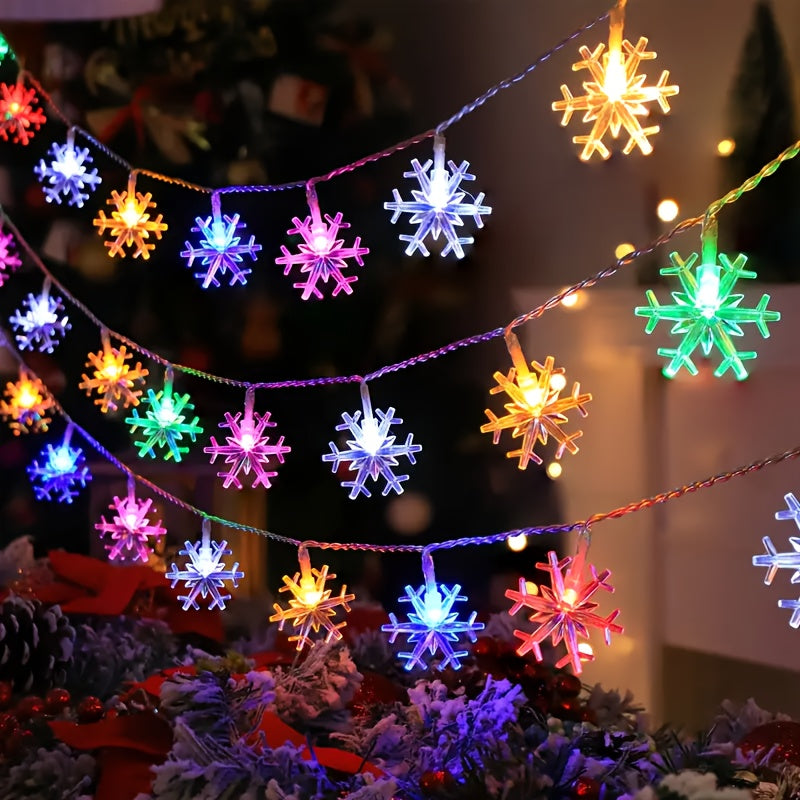 Lampki LED śnieżynki na baterie 1,5-6 m - 10, 20 lub 40 LED, 3 kolory światła - widok produktu 2 | Ionotix
