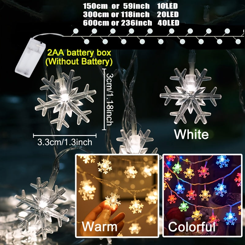 Lampki LED śnieżynki na baterie 1,5-6 m - 10, 20 lub 40 LED, 3 kolory światła - widok produktu 7 | Ionotix
